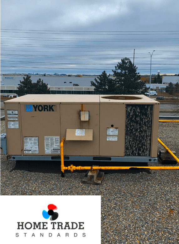 A 5 TON York rooftop HVAC unit after installation by Home Trade Standards