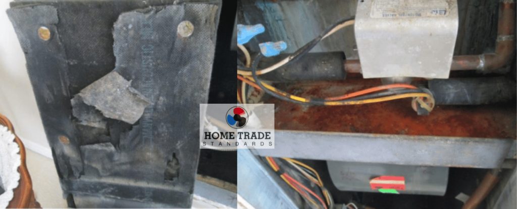 Fan-Coil-Insulation-Fibreglass-deterioration Home trades standards Totonto GTA HVAC installation maintenance